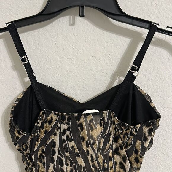Vintage BUI•YAH•KAH top women's small VINTAGE sheer animal print camisole tank - Picture 7 of 8